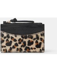 Accessorize - Leather Leopard Print Card Holder - Lyst