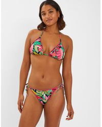 Accessorize - Tropical Print Tie Side Bikini Bottoms - Lyst
