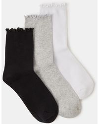 Accessorize - 3-Pack Frill Ankle Socks - Lyst