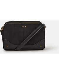 Accessorize - Classic Double Zip Crossbody Bag Leather - Lyst