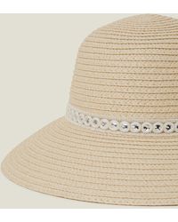 Accessorize - Embroidered Straw Sun Hat - Lyst