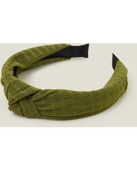 Accessorize - Women's Green Textured Knot Headband - Lyst