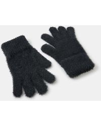 Accessorize Women's Black Super-stretch Fluffy Knitted Gloves - Multicolour