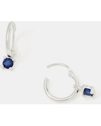 Accessorize - Sterling Diamanté Drop Hoop Earrings - Lyst