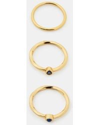 Accessorize - 3-Pack 14Ct-Plated Stacking Stone Rings - Lyst