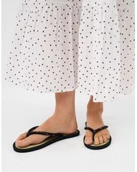 Accessorize - Beaded Seagrass Flip Flops - Lyst