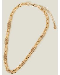 Accessorize - Women's Gold Sparkle Links Chain Necklace - Lyst