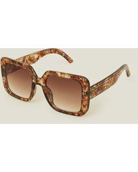 Accessorize - Brown Oversized Square Crystal Sunglasses - Lyst