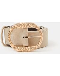 Accessorize - Textured Buckle Leather Belt - Lyst