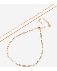 Accessorize - Women's Gold Brass Chain Choker Necklace Set - Lyst