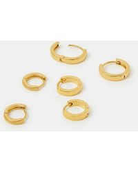 Accessorize - 3-Pack Stainless Steel Clicker Hoop Earrings - Lyst