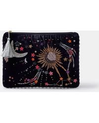 Accessorize - Celestial Embellished Velvet Pouch - Lyst