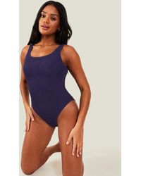 Accessorize - Women's Navy Crinkle Swimsuit Blue - Lyst