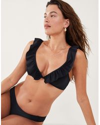 Accessorize - Women's Exaggerated Ruffle Bikini Top Black - Lyst