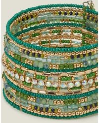 Accessorize - Wide Bead Embellished Cuff Bracelet - Lyst