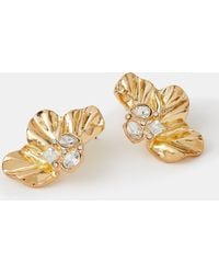 Accessorize - Half Flower Statement Stud Earrings - Lyst