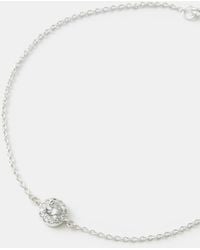 Accessorize - Sterling Halo Stone Bracelet - Lyst