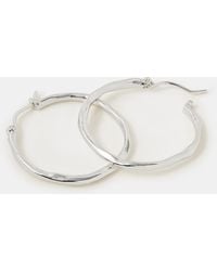 Accessorize - Sterling-Plated Molten Hoop Earrings - Lyst