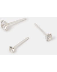Accessorize - 3-Pack Crystal Sterling Stud Earrings - Lyst