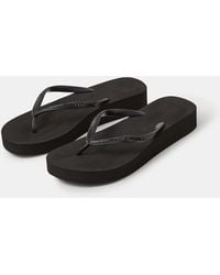 Accessorize - Embellished Wedge Flip Flops - Lyst
