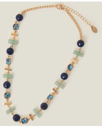Accessorize - Women's Gold Mixed Shape Stone Necklace - Lyst