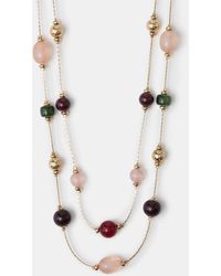 Accessorize - Stone Station Layered Necklace - Lyst