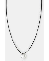 Accessorize - Heart Pendant Cord Necklace - Lyst