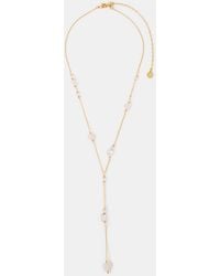 Accessorize - 14Ct-Plated Rose Quartz Lariat Necklace - Lyst