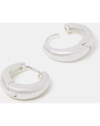 Accessorize - Sterling-Plated Chunky Huggie Hoop Earrings - Lyst