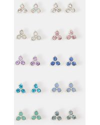 Accessorize - 10-Pack Stone Cluster Stud Earrings - Lyst