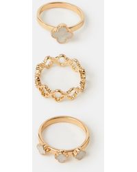 Accessorize - 3-Pack Clover Rings - Lyst
