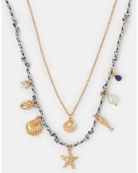 Accessorize - 2-Pack Shell Charm Cord Necklaces - Lyst