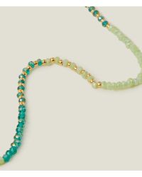 Accessorize - Green 14ct Gold-plated Beaded Collar Necklace - Lyst