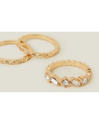 Accessorize - 3-pack Aztec Rings Gold - Lyst