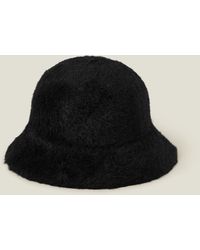 Accessorize - Fluffy Bucket Hat Black - Lyst