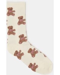Accessorize - Teddy Bear Print Socks - Lyst