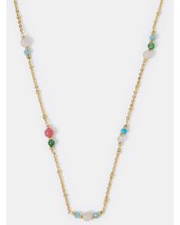 Accessorize - 14Ct-Plated Semi-Precious Bead Station Necklace - Lyst