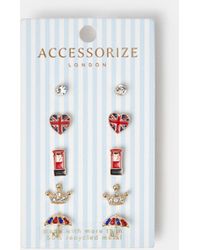 Accessorize - 5-Pack London Stud Earrings - Lyst