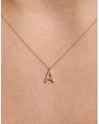 Accessorize - Lab Grown Diamond Pavé Initial Pendant Necklace 9Ct - Lyst