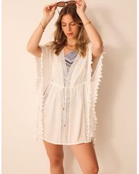 Accessorize - Mini Kaftan Cap V-Neck Beach Gathered Waist Tassel Trim - Lyst