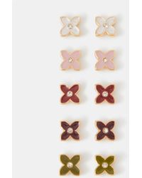 Accessorize - 5-Pack Clover Stud Earrings - Lyst