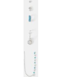Accessorize - 5-Pack Sterling-Plated Stone Stud & Hoop Earrings - Lyst