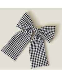 Accessorize - Women's Black/white Gingham Hair Bow - Lyst