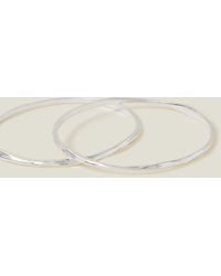 Accessorize - Women's 2-pack Sterling Silver-plated Molten Bangles - Lyst