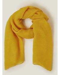 Accessorize - Lightweight Pleated Scarf Yellow - Lyst