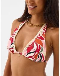 Accessorize - Abstract Print Triangle Bikini Top - Lyst