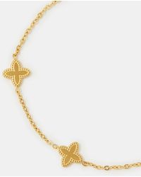 Accessorize - Stainless Steel Clover Station Bracelet - Lyst