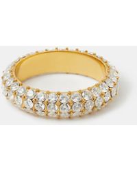 Accessorize - Stainless Steel Pavé Ring - Lyst