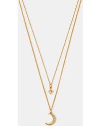 Accessorize - 14Ct-Plated Celestial Pendant Layered Necklace - Lyst
