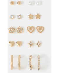 Accessorize - 10-Pack Heart Stud & Hoop Earrings - Lyst